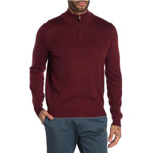 Tomas Dean Mock Neck Long Sleeves Sweater Wool Blend Burgundy Size XL New